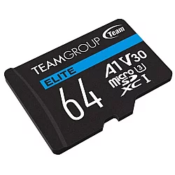 TEAM GROUP TeamGroup MICRO SDXC 64GB ELITE, UHS-I U3 V30 A1, 100/50MB/s +SD Adapter TEAUSDX64GIV30A103
