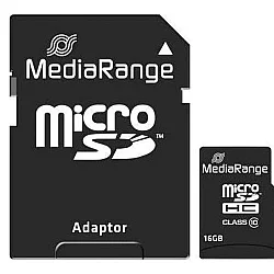 MEDIARANGE Memorijska kartica MicroSDHC 16GB MR958 + SD adapter C10