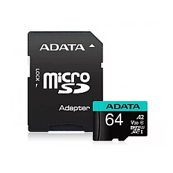 A DATA UHS-I U3 MicroSDXC 64GB V30S class 10 + adapter AUSDX64GUI3V30SA2-RA1