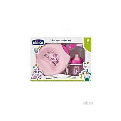 CHICCO Set 6m+, pribor, roze
