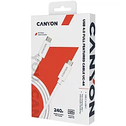 CANYON UC-44, USB Tip-C kabl, 1m, beli (CNS-USBC44W)