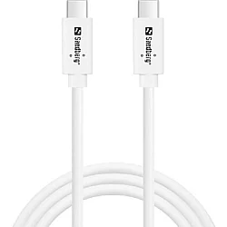 Sandberg USB-C na USB-C kabl, 100W PD, 1m, beli (136-53)