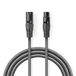 NEDIS COTG15012GY200 DMX Adapter Cable XLR 3-Pin muski na XLR 3-Pin zenski, Nickel Plated, 20m, Round, PVC