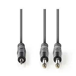 NEDIS COTH23200GY50 Stereo Audio Cable 2x6.35mm muski na 3.5mm muski, 5m, Dark Grey