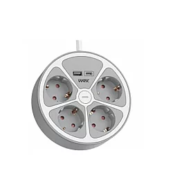MAX Produžni kabl sa prenaponskom zaštitom sa 4 utičnice MAX MPS-04UG-3M/3m/USB portovi