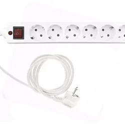 FAST ASIA Produžni kabl 6r/5m sa prekidacem i zaštitom 3x1,5mm (Linkom) - beli