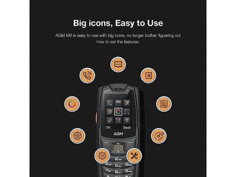 AGM M6 4G Black mobilni telefon