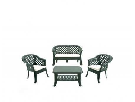 Green Bay VERANDA Baštenski set sto + 2 stolice + dvosed zeleni cena