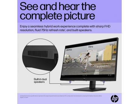 HP P27h G5 (Black) Full HD IPS Monitor, HDMI, VGA, DP, zvučnici (64W41AA)