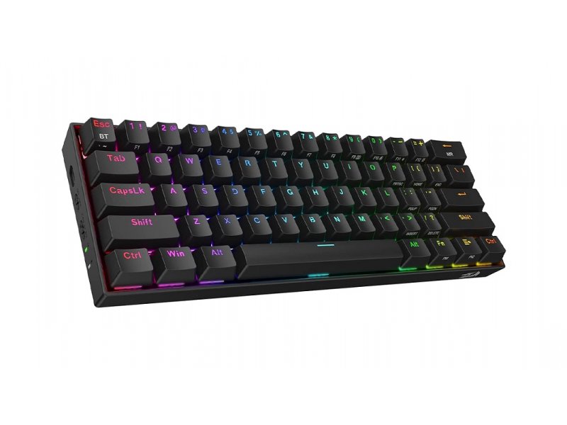 Redragon K530 Pro Draconic 60% BT/bekabeld/2,4 GHz draadloos mechanisch, 61 toetsen, hot-swap-compatibel RGB-gamingtoetsenbord met bruine tactiele schakelaar, voor Windows/Mac/Android