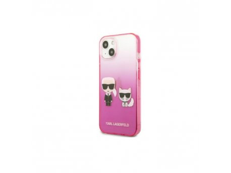 KARL LAGERFELD Futrola za iPhone 13 Pink Karl & Choupette Head Gradient