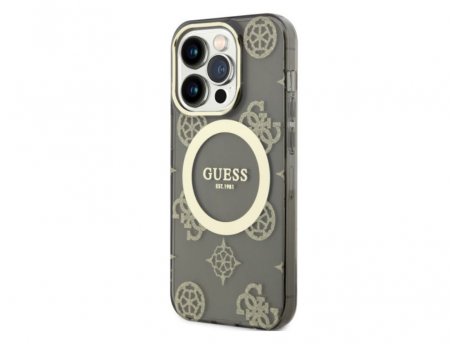 Guess Futrola za iPhone 14 Pro iml glitter peony gold black MagSafe