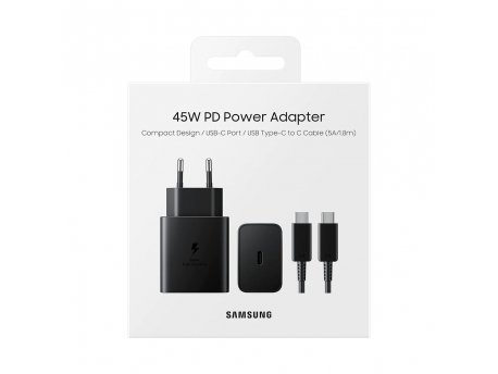 SAMSUNG Kućni Brži Punjač Tip-C PD 45W, Crni EP-T4510-XBE SAMSUNG Kućni Brži Punjač Tip-C PD 45W, Crni EP-T4510-XBE