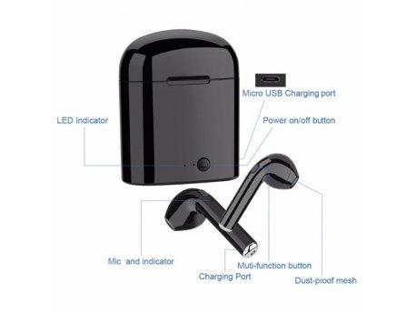 Airpods 3G i7 mini crne bluetooth slušalice
