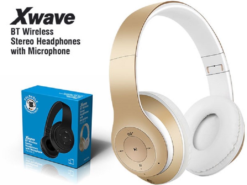 X WAVE BT stereo slušalice sa mikrofonom v4.2,FM,microSD,Baterija 200mAh,8-9h razgovor,10m udaljenost,Zlatna cena