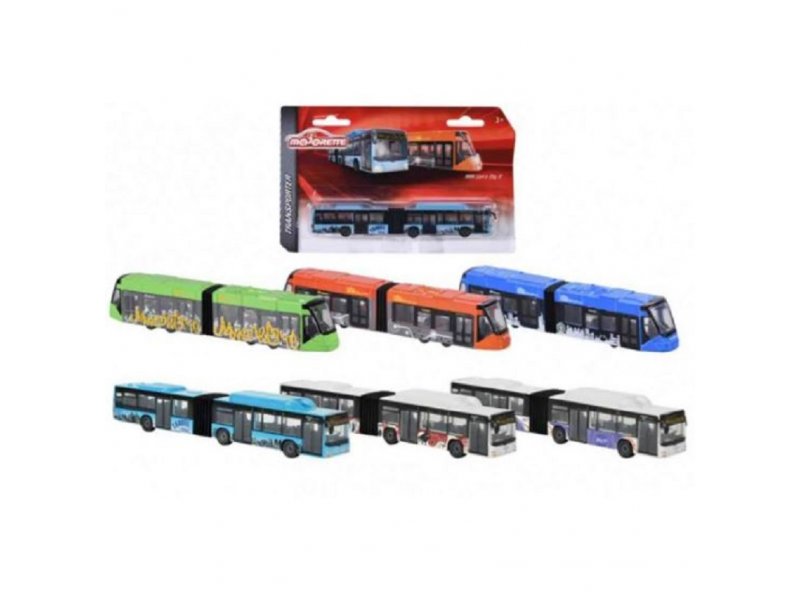 Majorette City Bus MAN + Avenio Tram - 6 Modelli In Assortimento - Die-Cast Con Ruote Libere