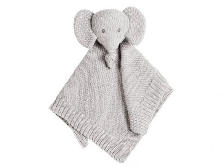 Nattou Igračka pleteno ćebe sa likom slončeta, siv