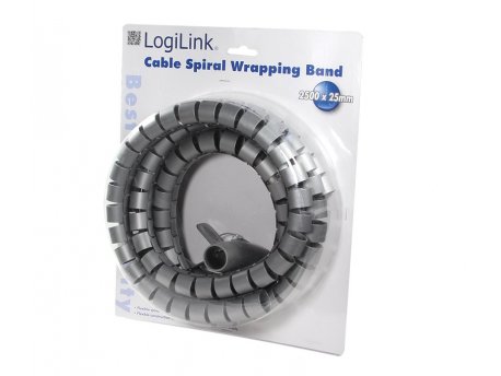 LOGILINK Spiralni držač za kablove 2.5m x 25mm srebrni (1476)
