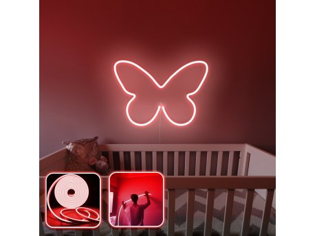 OPVIQ Zidna LED dekoracija Butterfly Medium Red