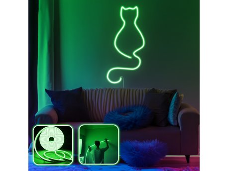 OPVIQ Zidna LED dekoracija Daisy the Cat Medium Green