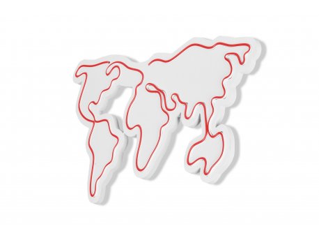 WALLXPERT Dekorativna rasveta World Map Red
