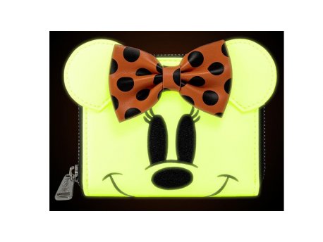 Loungefly Disney Ghost Minnie Glow In The Dark Cosplay Zip Around Wallet