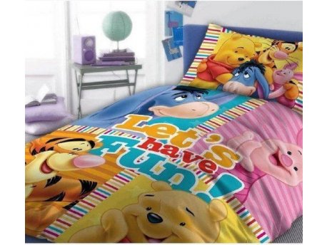 FARO Posteljina za decu Winnie the Pooh - Lets have fun 160x200